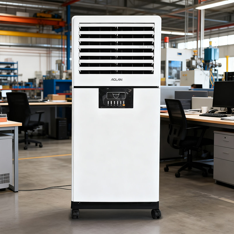 Refroidisseur d'air évaporatif sur pied, capacité de 40 L, ventilateur portable pour l'intérieur, idéal pour la maison, le salon ou le bureau. - Aolan