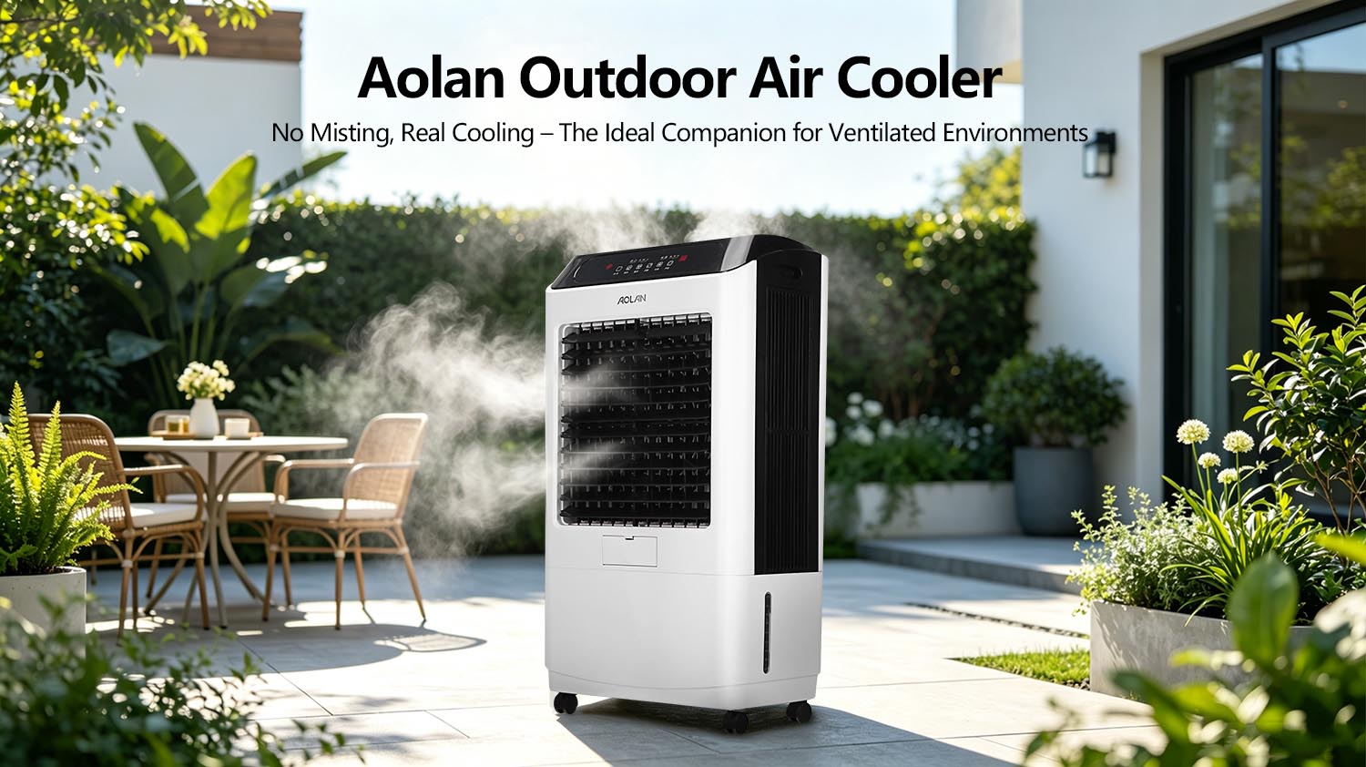 Refroidisseur d'air extérieur Aolan : sans brumisation, un véritable rafraîchissement – ​​Le compagnon idéal des environnements ventilés